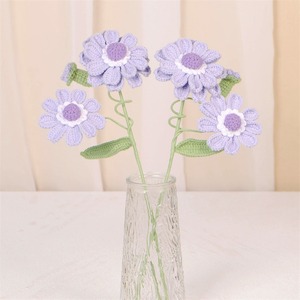 Nuevo ramo grande tejido a mano con microganchos de hilo, flor de simulación para decoración de escritorio, flor terminada tejida a mano. - Product Image 6