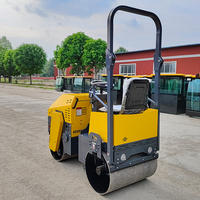 Machine de compactage de rouleau de route à double tambour en acier de 1 tonne