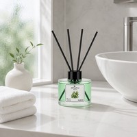 Difusor de Aroma de Vidrio Transparente de 130 ml con Aceite Esencial para el Hogar, Dormitorio, Hotel, Ambientador sin Llama, Regalo, Venta al por Mayor