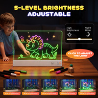 Tableau d'écriture lumineux Montessori pour enfants avec 8 effets lumineux, 5 niveaux de luminosité réglables, en acrylique, cadeau créatif pour supermarché