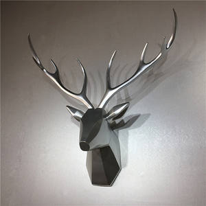 هندسي التجريد الراتنج الأيل قرن الوعل رأس الغزلان جدار النحت محاكاة رأس الغزلان - Product Image 2