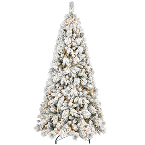 JPN-L 7ft di lusso albero di natale di alta qualità materiale per animali domestici Pre-illuminato personalizzabile misto floccato PVC/ago duro per la decorazione domestica - Product Image 3