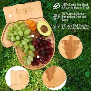 Wooden Christmas Stocking <b>Tray</b> Solid Wood Holiday Serving Plate For Decor Or Party Snacks - Product Image 2