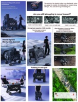 Chariot de camping électrique OEM personnalisé PAOBA, chariot tout-terrain pliable en quatre parties, charge dynamique de 60 kg et freinage automatique pour utilisation en jardin et en pique-nique