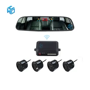 用于汽车4传感器的汽车无线停车传感器后视镜显示系统