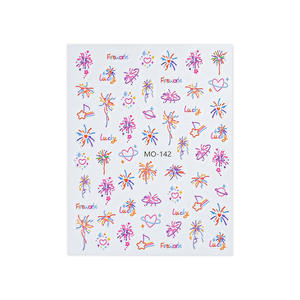 Autocollants pour ongles Qianya 3D Feux d'artifice, autocollants pour ongles personnalisables autocollants pour ongles pour Noël Nouvel An, non toxiques - Product Image 1