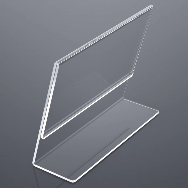 Tabletop Menu A4 A5 A6/custom Size L Shape Transparent Display Stand Slanted Plastic Acrylic Sign Holder 8.5 X 11