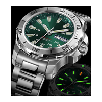 Montres mécaniques de plongée haut de gamme en acier, lumineuses, de conception et fabrication usine, simili calendrier, pour marque privée