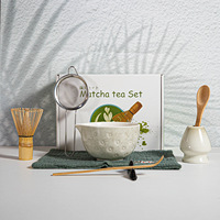 Ensemble de thé japonais de luxe personnalisé, cuillère en bambou, fouet Chasen, support, bol en céramique, kit Matcha pour la cérémonie du thé Matcha