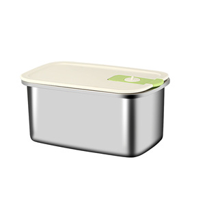 304 Stainless Steel Food Storage <b>Container</b> Rectangle Sealed Lid Lunch Box For Refrigerator Freezer Fruit Takeaway - Product Image 2