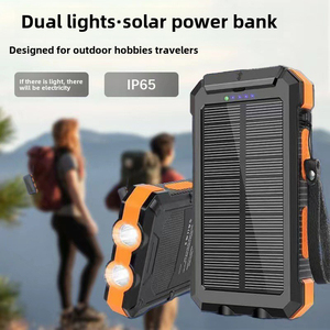Chargeur solaire étanche 20000mAh avec double port USB, fonction support de batterie externe, entrée DC Type C, cellule au lithium polymère - Product Image 2