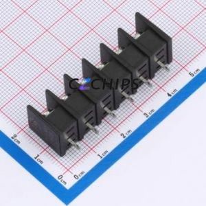 MX25S-7.62-06P-BK01-Cu-S-A Barrier Terminal Block Through hole,P=7.62mm Connector Two Sides 7.62mm 1x6P Straight Pin - Product Image 2