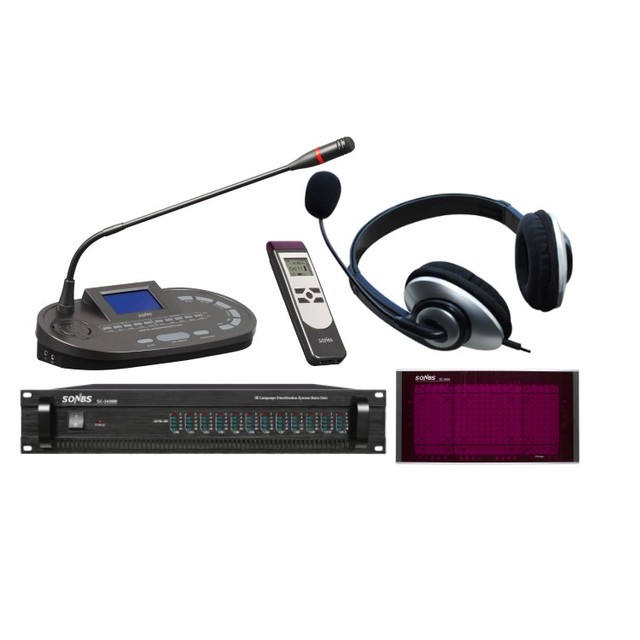 Digital Infrared Transceiver Wireless Simultaneous Translation Interpretation Headset Microphone System  Conference System