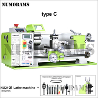NUMOBAMS NU210E-400 1100W Mini tour CNC pour métaux avec filetage automatique gauche et droit