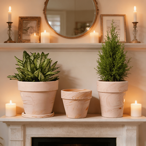 Pot de fleurs en terre cuite rouge macchiato, céramique émaillée, écologique et durable, respirant, pour plantes succulentes et orchidées, pour la maison et le jardin - Product Image 1