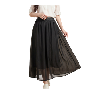 Womens Korean Chiffon <b>Maxi</b> <b>Skirt</b> High Waist Flowy Line Casual Breathable Eco-Friendly OEM ODM Wholesale Vietnam Manufacturer - Product Image 1