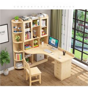 AILICHEN <span class=keywords><strong>Scrivania</strong></span> in Legno Massello con Libreria Integrata, <span class=keywords><strong>Scrivania</strong></span> per Studio Bambini, <span class=keywords><strong>Scrivania</strong></span> ad Angolo Integrata per Computer - Product Image 4