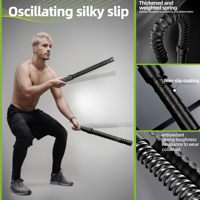 Pratique 2 pièces sans fil intégré Gym Trainer Battle Rope Stick Durable & Portable en acier inoxydable pour un usage domestique