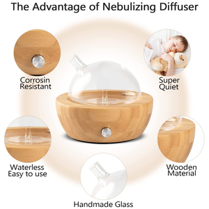 Mesin Aroma terapi minyak esensial portabel 50ml, mesin Nebulizer ramah lingkungan kayu bambu alami, mesin Aroma aromaterapi, tanpa air, penyebar minyak esensial, kaca USB - Product Image 4