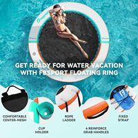 Flotteurs de lac en maille d'été de haute qualité, flotteur de piscine rond épais de 8 pieds, hamac aquatique gonflable pour fête sur la rivière ou à la plage