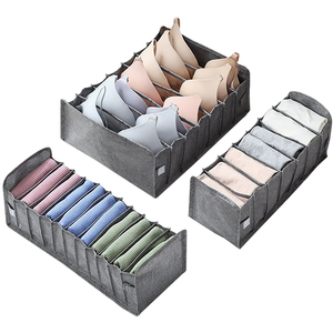 Underwear Storage Boxes Bra Foldable Clear Socks and Collapsible Closet Drawer Divider Organizer