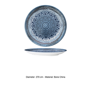 Plato de Cena Gural Blue Voyage con Impresión Digital, Porcelana Nueva, 27 cm, para Restaurantes, Servicios de Catering, Hoteles, Venta al por Mayor - Product Image 3