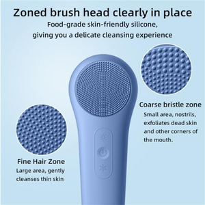 Brosse Nettoyante Électrique Vibrante Sonique à Lumière Bicolore pour Massage Facial, Nettoyage Profond des Pores, Étanche en Silicone pour le Nez et les Mains – Meilleure Vente - Product Image 5