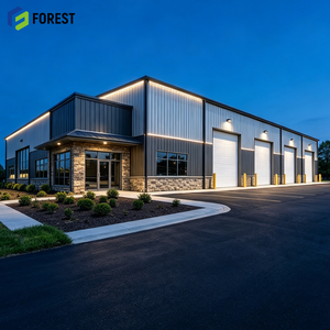 Entrepôt commercial modulaire en acier ignifuge, structure robuste, préfabriqué, pour le transport de marchandises - Product Image 1