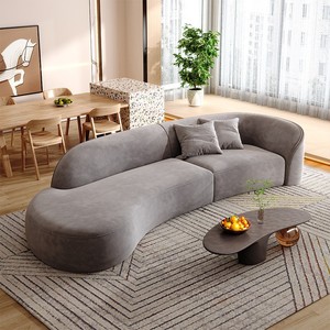 Sofá Moderno en Oferta, Sofá Blanco para Sala de Estar, Sofá Curvo de <span class=keywords><strong>3</strong></span> Plazas, Sofá de Tela para el Hogar - Product Image 2