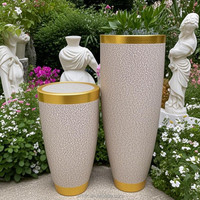 F003 Pots à fleurs modernes en ciment magnésia, vase en fibre de verre, décoration artistique pour la maison, l'hôtel, le jardin, le balcon
