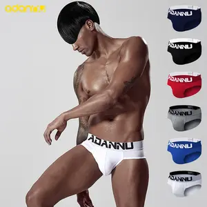 Cotton men sexy European and American sports breathable underwear hot sell low-waist briefs