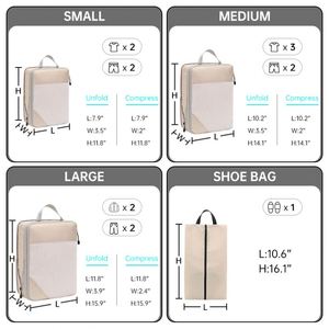 Travel Organizer <b>Bag</b> Set 4pcs Sets <b>Compression</b> Packing Cubes for Travel - Product Image 4