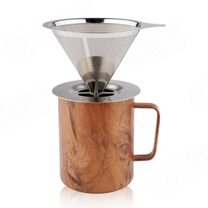 Taza <span class=keywords><strong>de</strong></span> Viaje <span class=keywords><strong>de</strong></span> Acero Inoxidable <span class=keywords><strong>y</strong></span> Madera, Aislamiento al Vacío, Reutilizable, <span class=keywords><strong>con</strong></span> <span class=keywords><strong>Tapa</strong></span> Abatible Libre <span class=keywords><strong>de</strong></span> BPA <span class=keywords><strong>y</strong></span> <span class=keywords><strong>Filtro</strong></span> para Café Vertido - Product Image 3