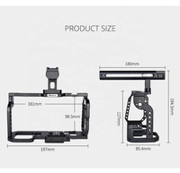 Cage de montage d'appareil photo en aluminium pour BMPCC 4K 6K Blackmagic Design Pocket Cinema Black Magic Camera avec plaque rapide et poignée supérieure