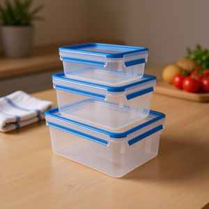 Ensemble de contenants alimentaires Emsa Clip & Close 1,0 l 2,3 l 3,7 l Bleu 3 pièces - Product Image 3