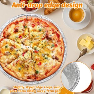 Barquettes jetables en aluminium de 12 pouces, résistantes au four et au micro-ondes, qualité alimentaire, 200 ml, pour fêtes, emballage de pizzas - Product Image 3