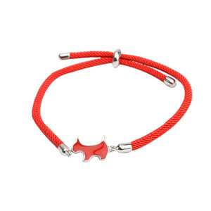 Handmade S925 <b>Silver</b> Destiny Year Red <b>Rope</b> Drop Glue Zodiac Dog Style <b>Bracelet</b> Versatile Small Fresh 477 Fashion Charm <b>Bracelets</b> - Product Image 5