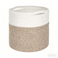 Grand panier à linge pliable en corde de coton rustique, couleur personnalisable, design multifonctionnel et écologique pour le rangement des vêtements