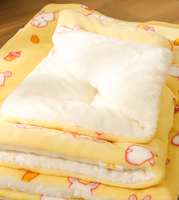 Coussin de luxe pour animaux de compagnie (chats et chiens) – Hiver et automne – Épais, chaud, respirant, pliable, en peluche, couverture en flanelle, portable
