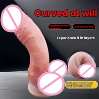 Realistischer Silikon-Dildo Vibrator Wasserdicht Weich Starker Saugnapf Freihändig G-Punkt Anales Spiel Umweltfreundlich Körpersicher für Erwachsene