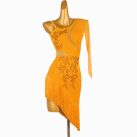Nouvelle tenue de danse latine professionnelle pour compétition, costume de performance sexy avec franges en strass pour la danse samba
