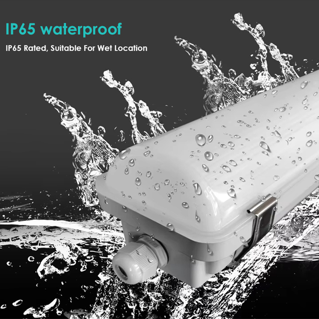 LED Dustproof Waterproof Linear Light IP65 Vapor Tight Fixture Industrial Parking Garage Workshop Tri Proof