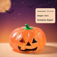 Jouets Squishy Halloween Citrouille Lanterne en TPR à Remontée Lente Anti-Stress Jouet Fidget Scintillant Cadeau de Fête pour Adolescents et Adultes 14+