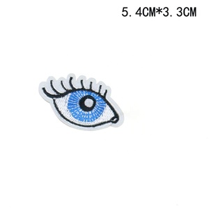 Muestras gratuitas personalizadas, parche de bordado directo de fábrica, <span class=keywords><strong>ojos</strong></span> azules de <span class=keywords><strong>dibujos</strong></span> <span class=keywords><strong>animados</strong></span> - Product Image 4