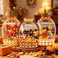 Sacs en plastique réutilisables à poignée, thème Thanksgiving, auto-scellants, pour cadeaux et bonbons d'enfants, vente en gros