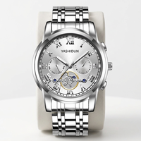 Montre à quartz pour homme, boîtier en alliage, cadran de 40 mm, bracelet en acier inoxydable de 10 mm, résistance à l'eau de 30 m, affichage lumineux des aiguilles, style business décontracté