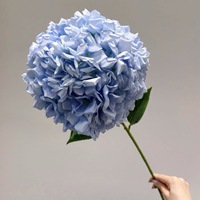 Hydrangea artificiel extra-large à bords roulés, 216 pétales, fleur en soie, style sucette, en forme de bloc, matériel floral pour mariage