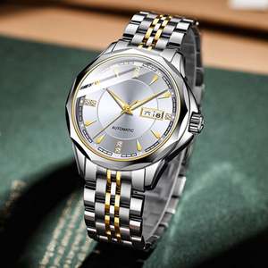 Montres mécaniques de luxe en or Moissanite en gros pour hommes, montres automatiques lumineuses étanches en acier inoxydable - Product Image 4