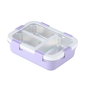 Boîtes à lunch avec compartiments, boîtes à lunch compatibles avec les fours à micro-ondes, boîtes à lunch carrées avec couverts - Product Image 3