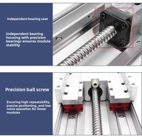 Table de glissement à vis en aluminium AMT, rail de guidage linéaire, haute précision, haute vitesse, moteur 200W, vis à billes 16mm, modèle CNC